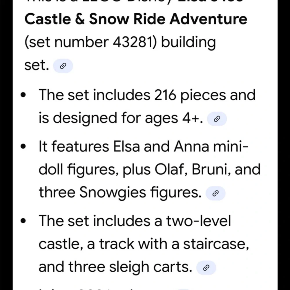 LEGO Disney Elsa's Ice Castle & Snow Ride Adventure 43281 216Pieces 4+NIB Sealed